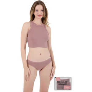 Fitilli Pamuklu Kalın Askılı Crop Kadın Atlet & Slip Külot Takım