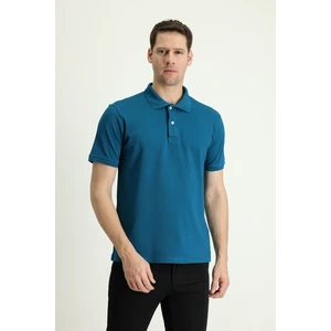 Polo Yaka Regular Fit Nakışlı Pamuk Tişört
