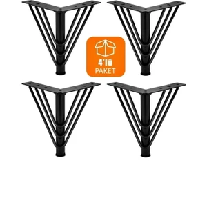 15 cm Metal (4 Adet ) Siyah Metal Mobilya, Dolap, Koltuk, Kanepe, Tv Ünitesi Ayakları