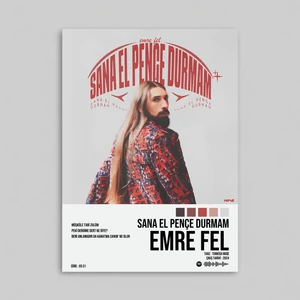 Emre Fel - Sana El Pençe Durmam Spotify Çerçevesiz Tasarım Poster