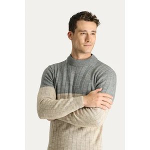Bisiklet Yaka Slim Fit Dar Kesim Desenli Triko Kazak