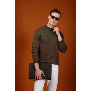Bisiklet Yaka Slim Fit Dar Kesim Desenli Triko Kazak