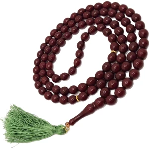 Han Ticarethane Bordo Renk Beyzi Kesim 99 Lu Toz Kehribar Tesbih