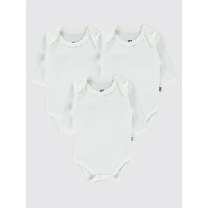 Civil Baby Bebek 3'lü Çıtçıtlı Badi 12-36 Ay Beyaz