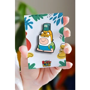 Rozzy Lab Adventure Time Jake Finn Bmo - Rozet - Broş - Yaka Çanta Aksesuar