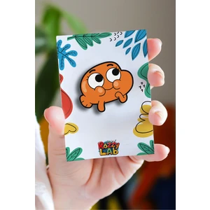 Rozzy Lab Darwin Watterson No.2 Gumball Pin - Rozet - Ahşap - Broş - Yaka Çanta Aksesuar