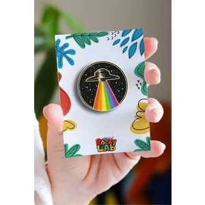 Rozzy Lab Uzay Galaktik Ufo Pin - Ahşap - Broş - Yaka Çanta Aksesuar
