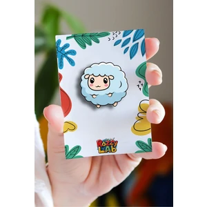 Rozzy Lab Kuzucuk Cute Sheep Pin - Rozet - Ahşap - Broş - Yaka Çanta Aksesuar