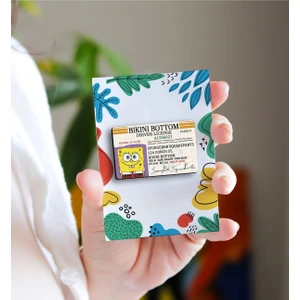 Rozzy Lab Sponge Bob Drive License - Sünger Bob Ehliyet - Rozet - Broş - Yaka Çanta Aksesuar