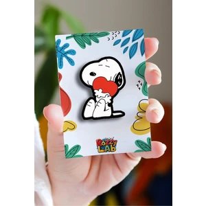 Rozzy Lab Snoopy Kalp - Rozet - Broş - Yaka Çanta Aksesuar