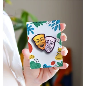 Rozzy Lab Tragedya ve Komedya Tiyatro - Rozet - Broş - Yaka Çanta Aksesuar