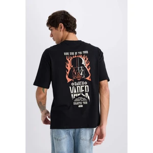 %100 Pamuk Star Wars Boxy Fit Bisiklet Yaka Sırt Baskılı Kısa Kollu Tişört D6786AX25SP