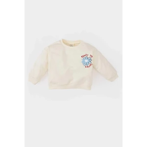 Kız Bebek Bisiklet Yaka Baskılı Sweatshirt D9377A525SP