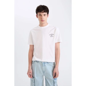 %100 Pamuk Regular Fit Bisiklet Yaka Baskılı Kısa Kollu Tişört D5561AX25SP