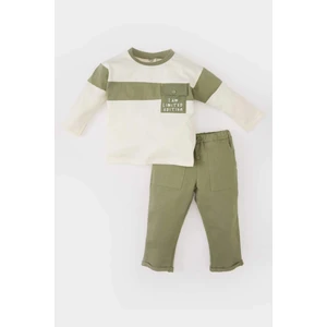 Erkek Bebek 2'li Takım Renk Bloklu Sweatshirt Eşofman Altı B9266A525SP