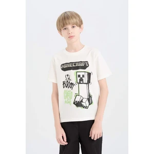 Erkek Çocuk Minecraft Bisiklet Yaka Kısa Kollu Tişört E3096A825SM