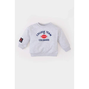 Erkek Bebek Bisiklet Yaka Baskılı Sweatshirt E3674A525SP