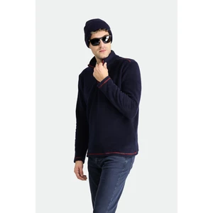 Yarım Fermuarlı Nakışlı Polar Sweatshirt
