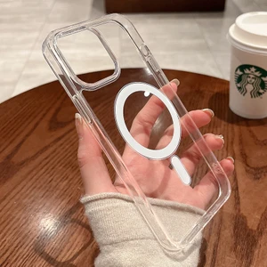 Iphone 14 Pro Uyumlu Kılıf Şeffaf Magsafe Şarj Özellikli Arkası Sert Kenarları Silikon Kapak