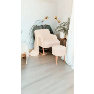 sallanan koltuk,kırık Beyaz,tekli Koltuk Berjer ve Puf Takımı (Salon, Balkon, Ofis) 2li  Takım