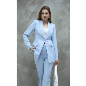 Blazer-Ceket-Pantolon-Alt Üst Takım Tek Düğmeli Cepli