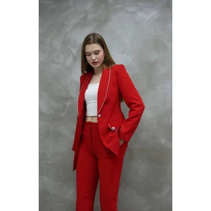 Blazer-Ceket-Pantolon-Alt Üst Takım Tek Düğmeli Cepli