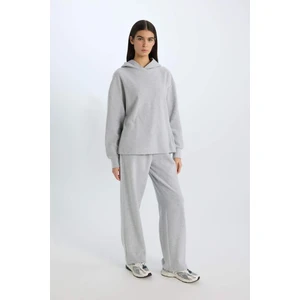 Wide Leg Kışlık Pantolon Geniş Bol Paça Beli Lastikli Bağcıklı Basic Düz Cepli E1998AX24WN