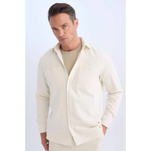 Relax Fit Polo Yaka Flanel Uzun Kollu Gömlek D1061AX24WN