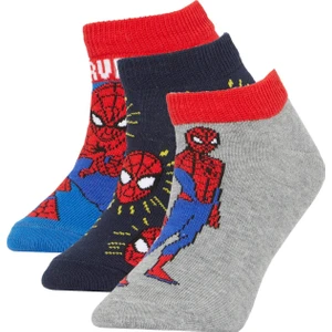 Erkek Çocuk Marvel Spiderman Pamuklu 3'lü Patik Çorap X2345A6NS