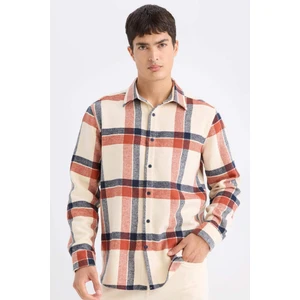 Regular Fit Kareli Flanel Uzun Kollu Gömlek E0989AX24WN