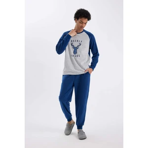 Regular Fit Polar Pijama Takımı Baskılı Uzun Kollu Üst Uzun Alt C6100AX24WN