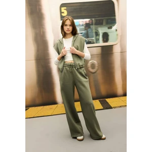 Coool Wide Leg Geniş Bol Paça Eşofman Altı Beli Lastikli Cepli Basic Düz D6336AX24AU