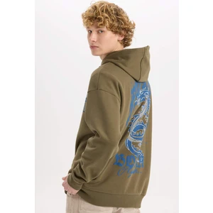 Boxy Fit Kapüşonlu Sırt Baskılı Sweatshirt D0849AX24AU
