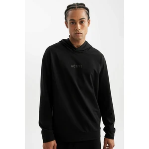 DeFactoFit Standart Fit Kapüşonlu Baskılı Sporcu Sweatshirt D6826AX24AU