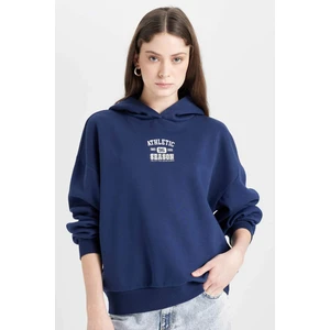 Coool Oversize Geniş Kalıp Kapüşonlu Baskılı Sweatshirt D6885AX24WN
