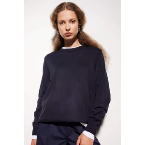 Regular Fit Yumuşak Dokulu Bisiklet Yaka Basic Düz Triko Kazak C0058AX24WN