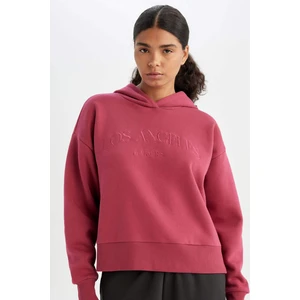 DeFactoFit NBA Los Angeles Lakers Kapüşonlu Kalın Sweatshirt C8248AX24AU