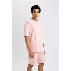 DeFactoFit Oversize Fit Bisiklet Yaka Baskılı Kısa Kollu Tişört A1624AX24SM