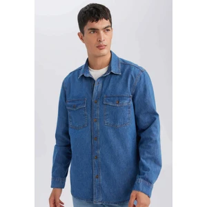 Regular Fit Uzun Kollu Jean Gömlek D5389AX24AU