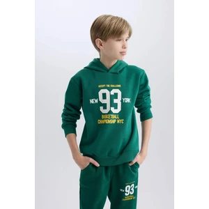 Erkek Çocuk Kapüşonlu Baskılı Kalın Sweatshirt C9805A824WN