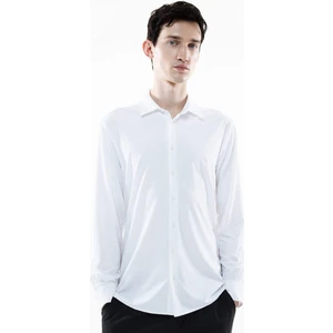 Slim Fit Dar Kesim Polo Yaka Basic Düz Uzun Kollu Gömlek B6491AX24SP