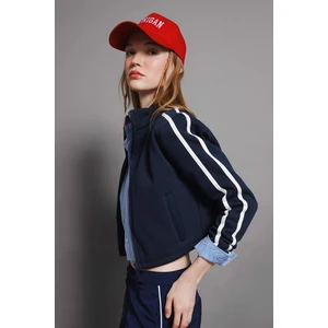 Coool Fitted Dik Yaka Basic Düz Cepli Fermuarlı Sweatshirt D4751AX24AU