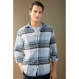 Regular Fit Kareli Oduncu Flanel Uzun Kollu Gömlek S9275AZ24AU