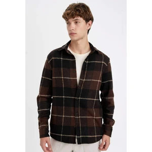Regular Fit Kareli Oduncu Flanel Uzun Kollu Gömlek S9275AZ24AU