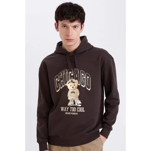 Boxy Fit Kapüşonlu Baskılı Sweatshirt D0853AX24AU
