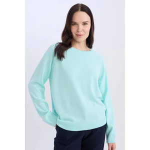 Regular Fit Bisiklet Yaka Simli Triko Kazak Tunik D1580AX24WN