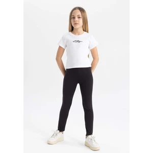 Kız Çocuk Uzun Basic Düz Tayt B5654A824SP