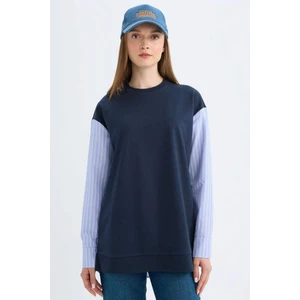 Regular Fit Uzun Kollu Basic Düz Sweatshirt Tunik C4556AX24AU