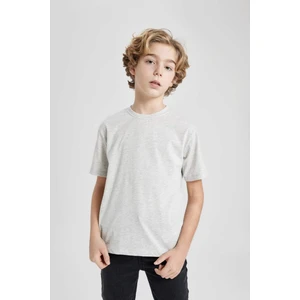 Erkek Çocuk Bisiklet Yaka Basic Düz Kısa Kollu Tişört K1687A624SM