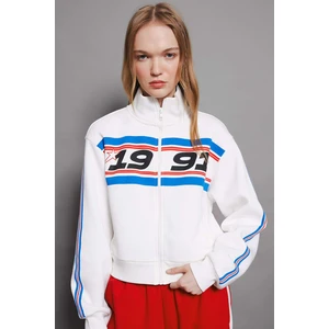 Coool Loose Fit Baskılı Fermuarlı Kalın Sweatshirt D4763AX24AU